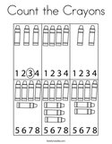 Count the Crayons Coloring Page