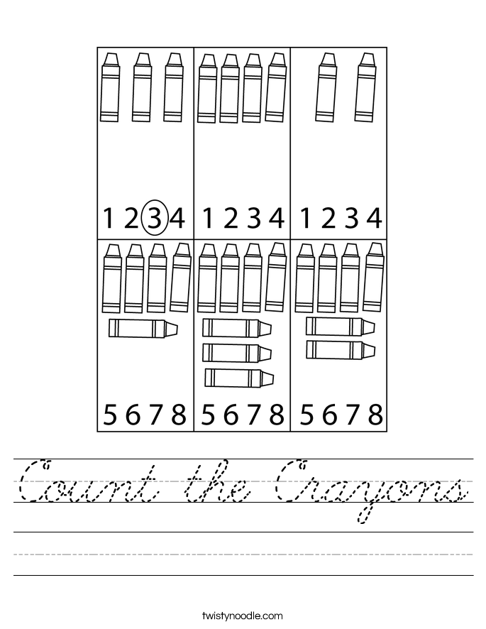 Count the Crayons Worksheet