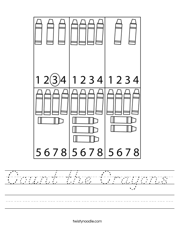 Count the Crayons Worksheet