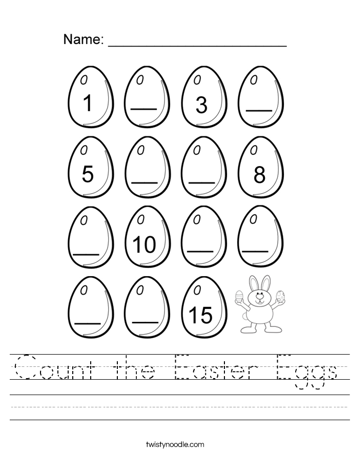 Count The Easter Eggs Worksheet Twisty Noodle