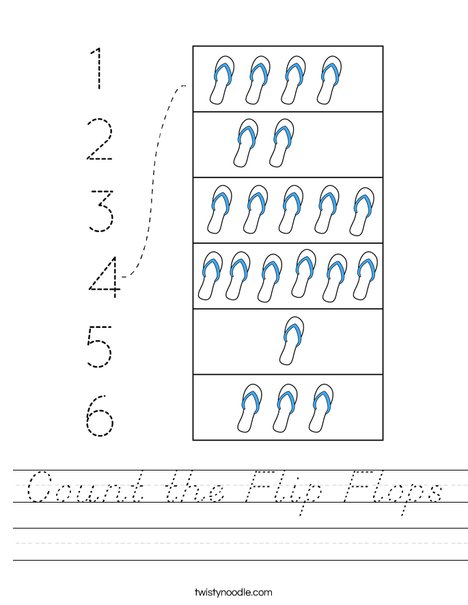 Count the Flip Flops Worksheet