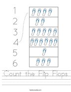 Count the Flip Flops Handwriting Sheet