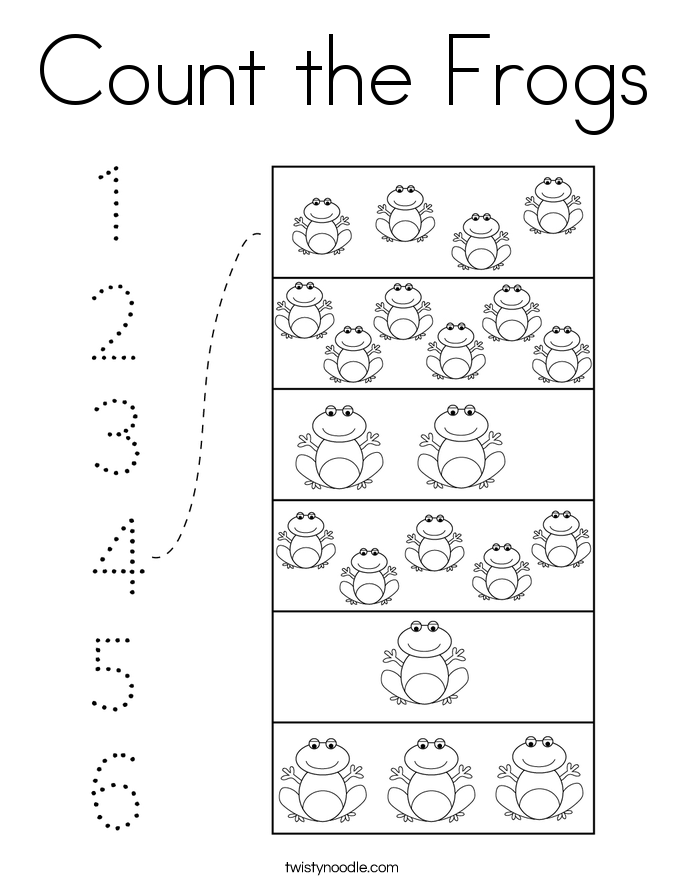 Count the Frogs Coloring Page