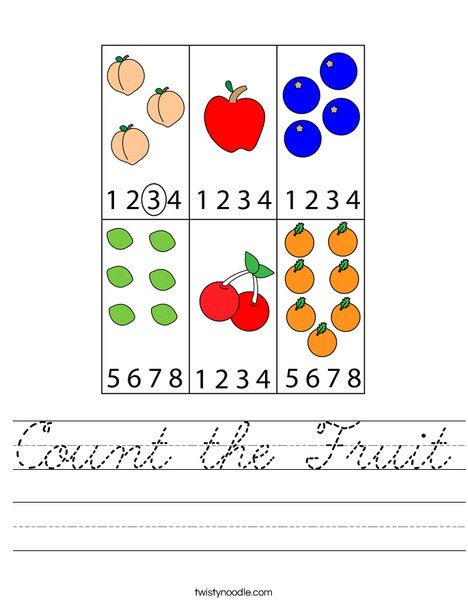 Count the Fruit Worksheet