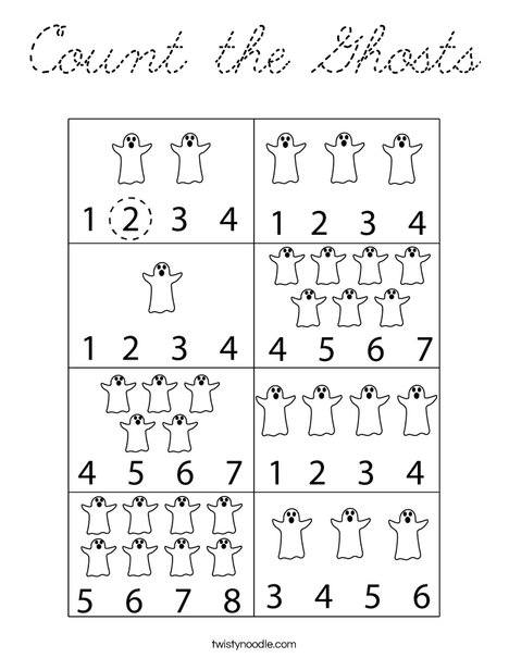 Count the Ghosts Coloring Page