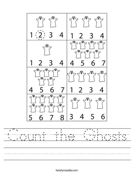 Count the Ghosts Worksheet