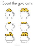 Count the gold coins Coloring Page