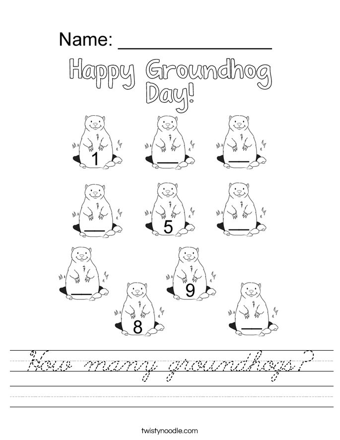 How many groundhogs? Worksheet