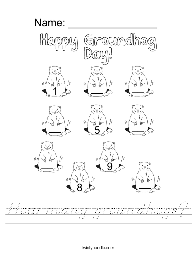How many groundhogs? Worksheet