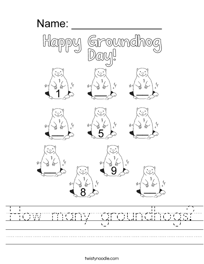 How many groundhogs? Worksheet