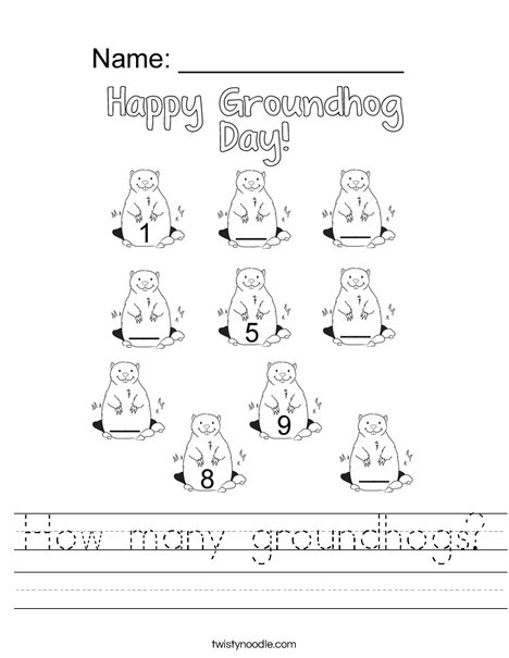 Count the Groundhogs Worksheet