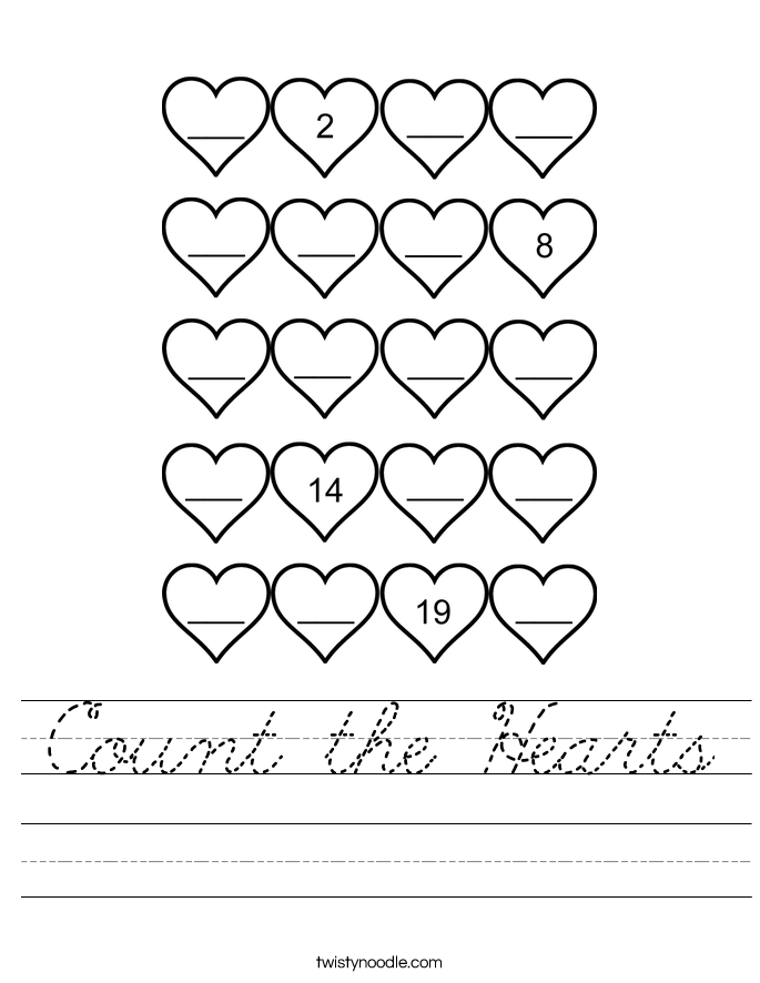 Count the Hearts Worksheet