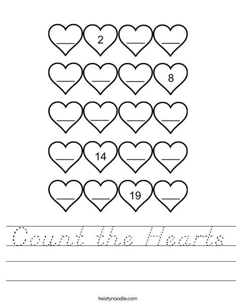 Count the Hearts Worksheet