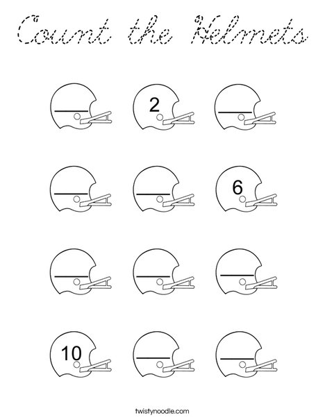 Count the Helmets Coloring Page
