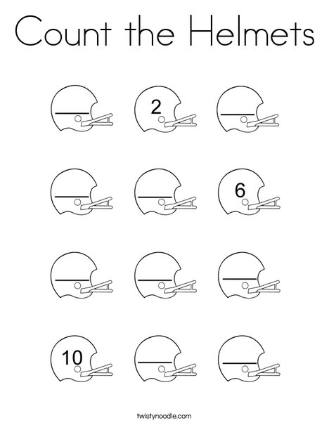 Count the Helmets Coloring Page