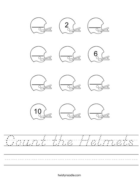Count the Helmets Worksheet