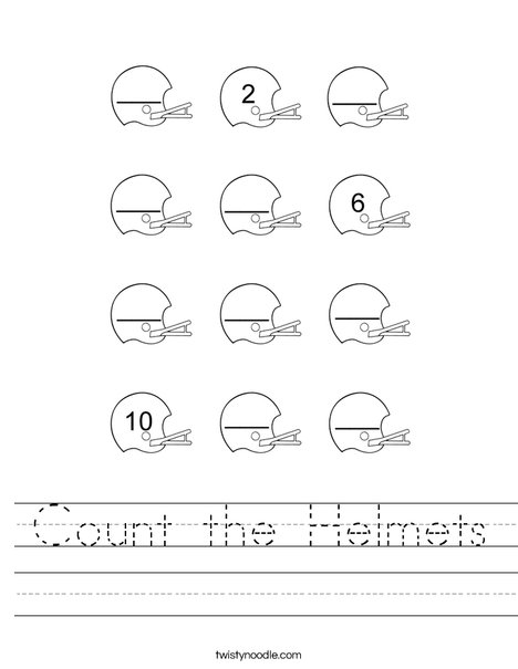Count the Helmets Worksheet