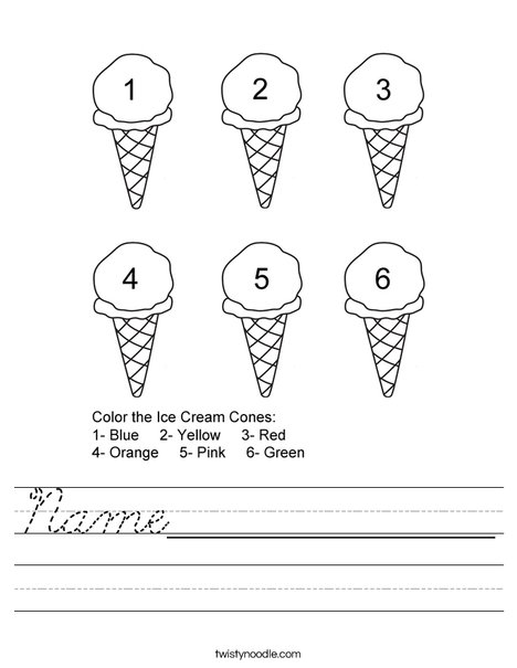 Count the Ice Cream Cones Worksheet