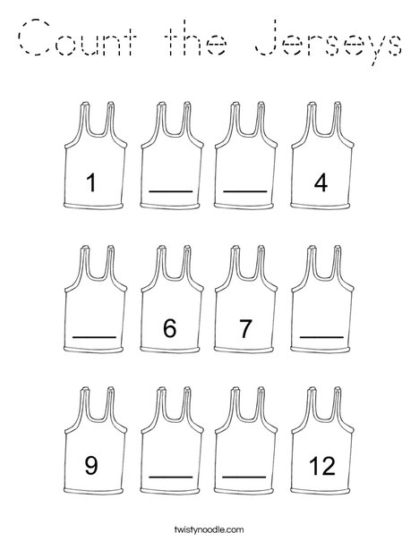 Count the Jerseys Coloring Page