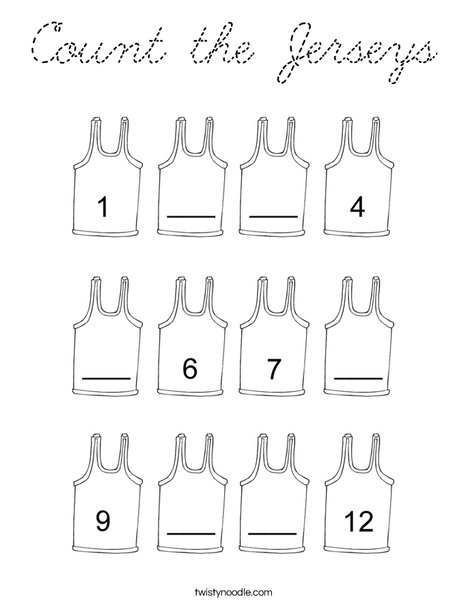 Count the Jerseys Coloring Page