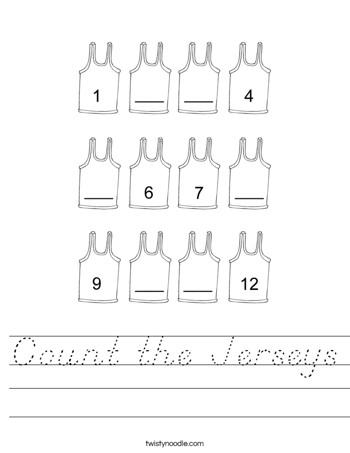 Count the Jerseys Worksheet