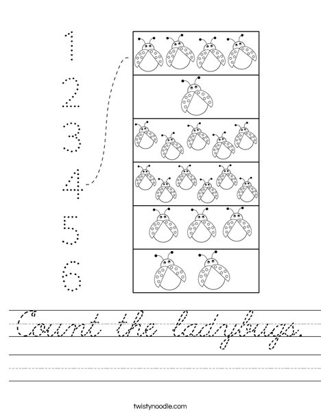Count the Ladybugs Worksheet