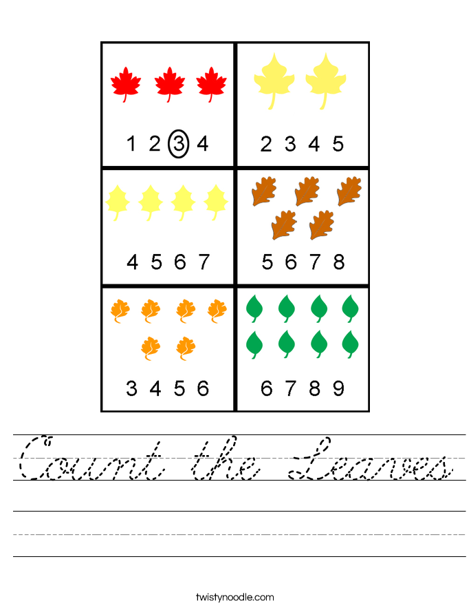 Count the Leaves Worksheet