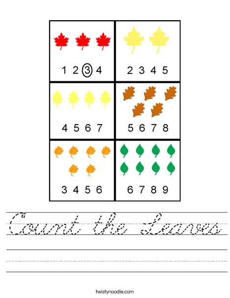 Count the Leaves Worksheet