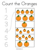 Count the Oranges Coloring Page