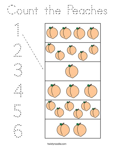 Count the Peaches Coloring Page