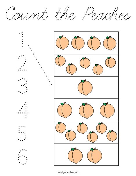 Count the Peaches Coloring Page