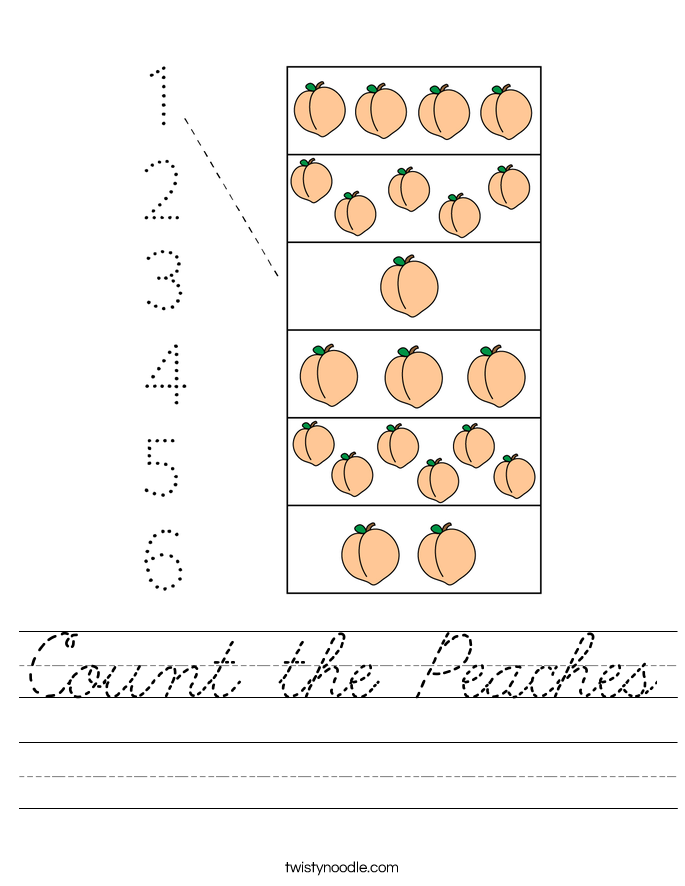 Count the Peaches Worksheet