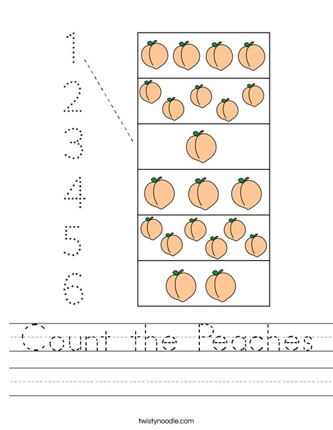 Count the Peaches Worksheet