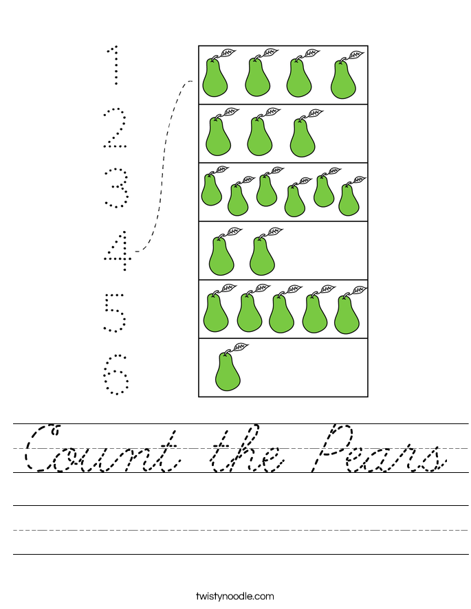 Count the Pears Worksheet