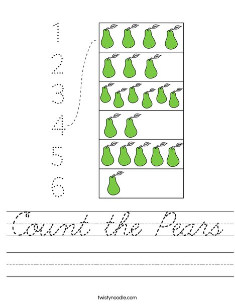 Count the Pears Worksheet