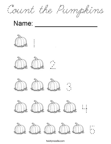 Count the Pumpkins Coloring Page