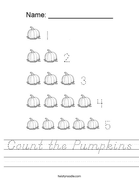 Count the Pumpkins Worksheet