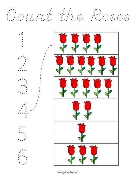 Count the Roses Coloring Page