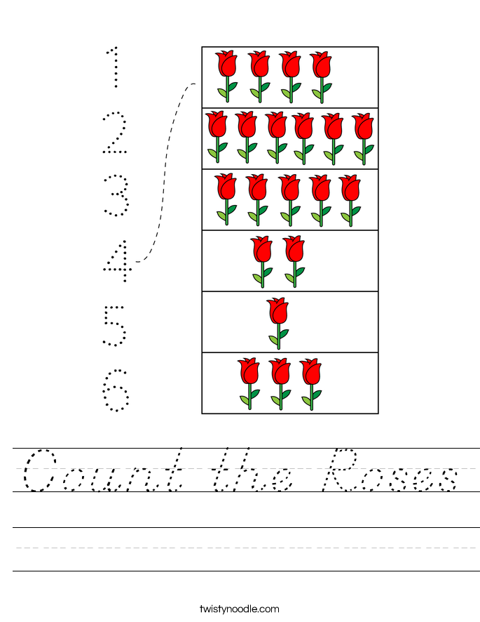 Count the Roses Worksheet