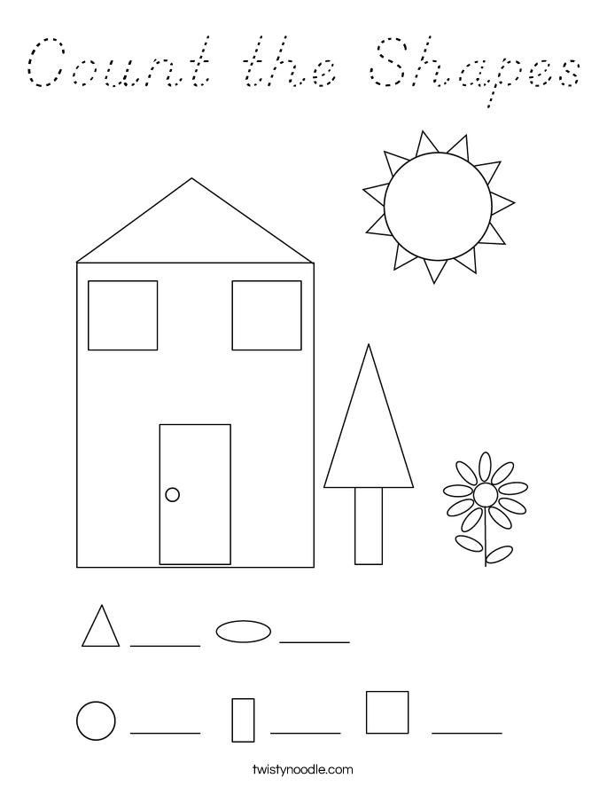 Count the Shapes Coloring Page