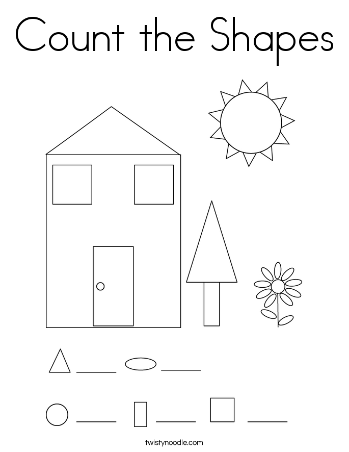 Count the Shapes Coloring Page