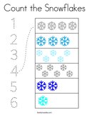 Count the Snowflakes Coloring Page