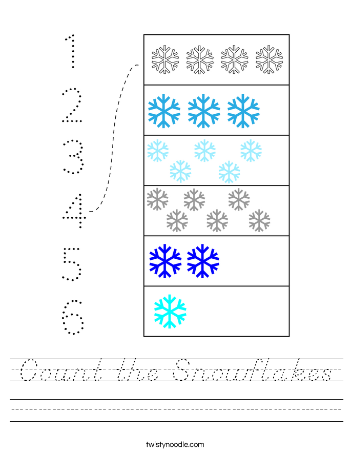 Count the Snowflakes Worksheet