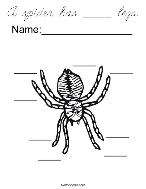 Count the spider legs Coloring Page