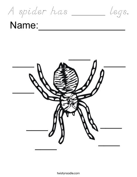 Count the spider legs Coloring Page