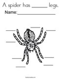 A spider has ______ legs Coloring Page