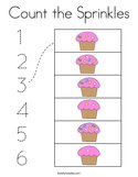 Count the Sprinkles Coloring Page
