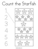 Count the Starfish Coloring Page