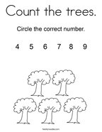 Count the trees Coloring Page