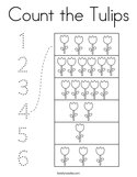 Count the Tulips Coloring Page
